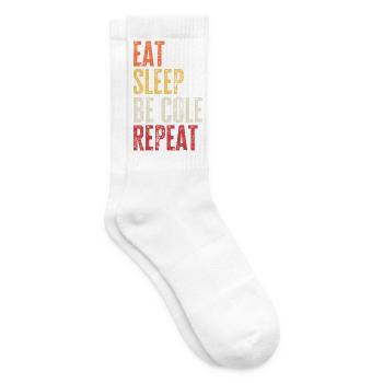 Mange, dors Sois Cole, répète Nom rétro - Chaussettes de tennis - blanc - Droite