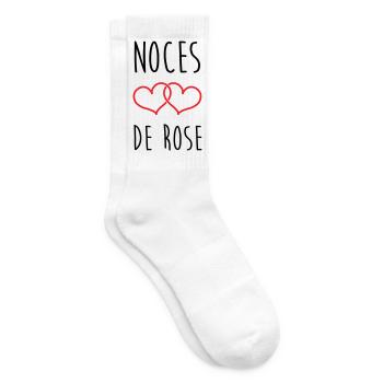 Rosenhochzeit: 17 Jahre Ehe - Tennissocken - Weiß - Rechts