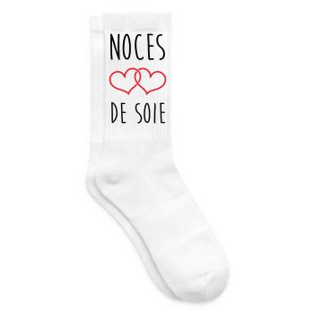 Silk Wedding 12 years of marriage - Tennis socks - white - Right
