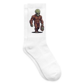 Bigfoot Alien Sasquatch UFO Science Fiction - Tennissocken - Weiß - Rechts