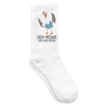 SEH-MÖWE That was mine – Funny Seagull Cartoon - Tennis socks - white - Right