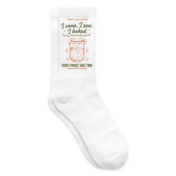 Levain Je suis venu J’ai vu que j’avais fait du pain en train de faire du pain - Chaussettes de tennis - blanc - Droite