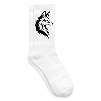 Fuchs Kopf Minimal Tattoo Style - Tennissocken - Weiß - Rechts