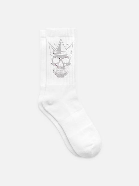 Skull with Crown Dark Gothic Shirt Sticker - Tennissocken - Weiß