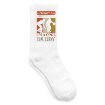 Cool Daddy Funny Dad Shirt - Tennis socks - white - Right