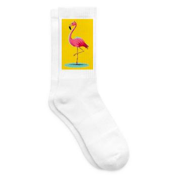 Flamingo - Tennissocken - Weiß - Rechts