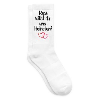 Papa_Heiraten - Tennissocken - Weiß - Rechts