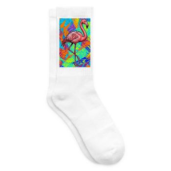Flamingo - Tennissocken - Weiß - Rechts