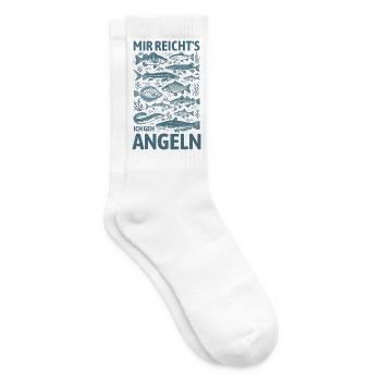 Mir reicht's ich geh angeln - Fisch Tattoo - Tennissocken - Weiß - Rechts