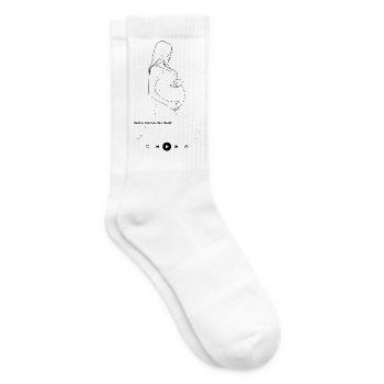 Zukünftige Mama Geschenk Schwangerschaft Geburt - Tennissocken - Weiß - Rechts