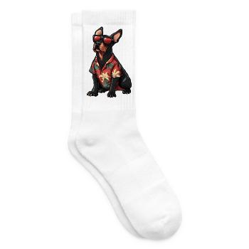 Vacances de bandes dessinées Doberman Dog - Chaussettes de tennis - blanc - Droite