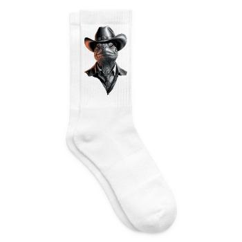 Cowboy-Schildkröte Mit Hut Und Anzug - Tennissocken - Weiß - Rechts