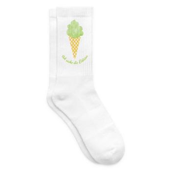 Eis grün Pistazie Pause Sommer coole Quotes Waffel - Tennissocken - Weiß - Rechts