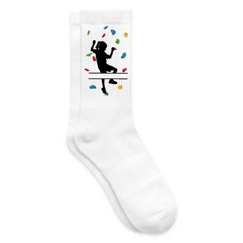 Fille du mur d’escalade – Grimpeuse sur mesure - Chaussettes de tennis - blanc - Droite