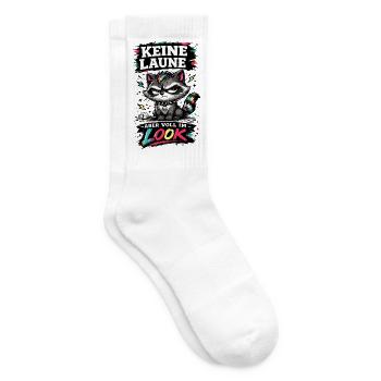 Keine Laune aber voll im Look Waschbär Spruch - Tennissocken - Weiß - Rechts