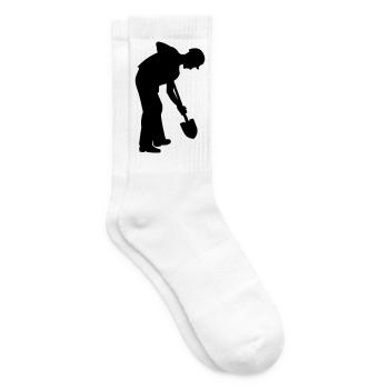 Hard Working Groundworker – Digging Crew - Tennis socks - white - Right