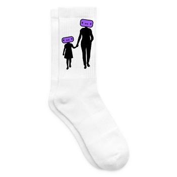 Familie Silhouette Liebe Kinder Eltern Mama Papa - Tennissocken - Weiß - Rechts