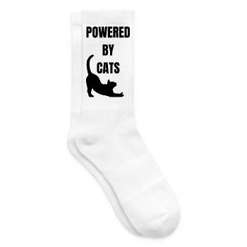 Powered by Cats - Tennis socks - white - Right