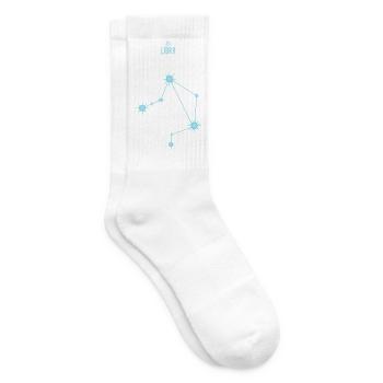 Libra Zodiac Sign Star Constellation Pastel Blue - Tennis socks - white - Right