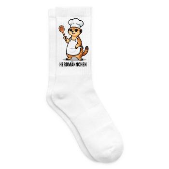 Herdmännchen Koch Gastronomie Beikoch Lustig  - Tennissocken - Weiß - Rechts