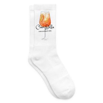 Citrus Glass Splash Watercolor - Tennis socks - white - Right