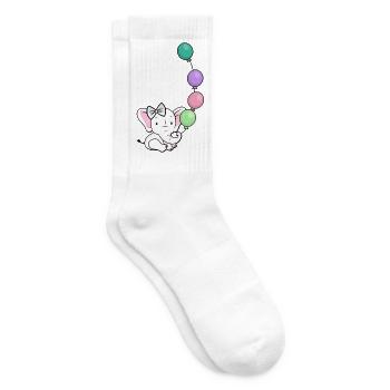 Éléphant Ballon Pastel - Chaussettes de tennis - blanc - Droite