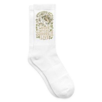 Arboristes Entretien des arbres Je travaille Là où vivent les écureuils - Chaussettes de tennis - blanc - Droite