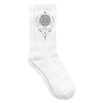 Spiritualité Fleur de Lotus Géométrie Sacrée Zen - Chaussettes de tennis - blanc - Droite