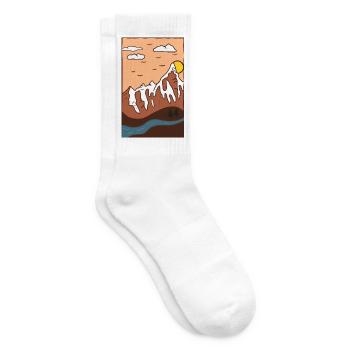 Berglandschaft Sonnenuntergang - Tennissocken - Weiß - Rechts