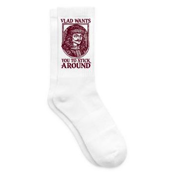 Vlad Wants You to Stick Around - Tennissocken - Weiß - Rechts