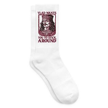 Vlad Wants You to Stay - Tennissocken - Weiß - Rechts