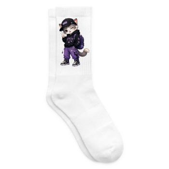 Abenteurer Kitten Purple Stars - Tennissocken - Weiß - Rechts