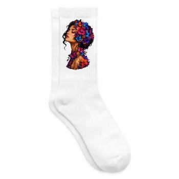Butterfly Blossoms Wreath - Tennis socks - white - Right