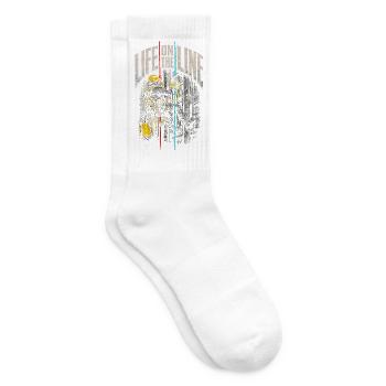 Industrial Climber Height Worker Life On The Line - Tennis socks - white - Right
