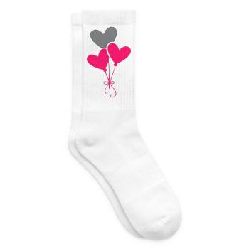 Heart Balloons Love - Tennis socks - white - Right