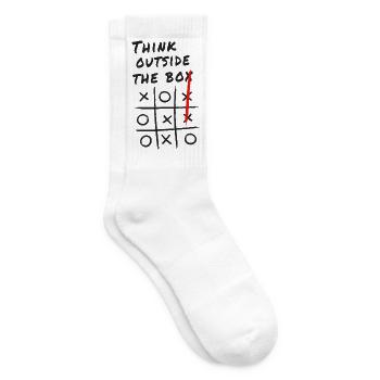 Think Outside the Box – Creative Tic-Tac-Toe - Tennis socks - white - Right