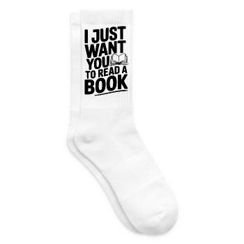 I Just Want You To Read a Book - Tennis socks - white - Right