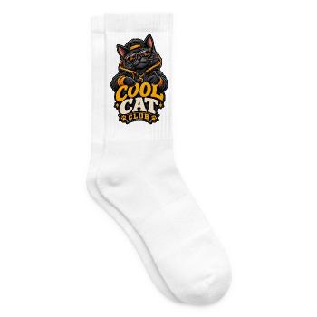 Chaton streetwear du Cool Cat Club - Chaussettes de tennis - blanc - Droite