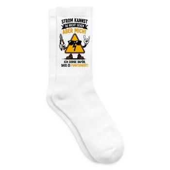 Strom Unsichtbar – Hier Wird Funktioniert - Tennissocken - Weiß - Rechts