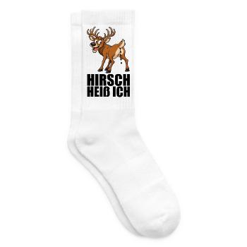 Hirsch Heiß Ich - Tennissocken - Weiß - Rechts