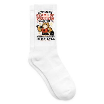  How Many Grams of Protein, Lustige Sprüche Katze, - Tennissocken - Weiß - Rechts