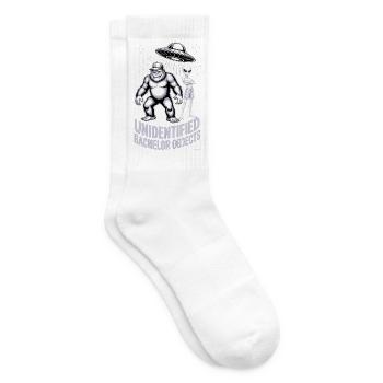 Unbekannte Junggesellenobjekte – Alien und Bigfoot. - Tennissocken - Weiß - Rechts