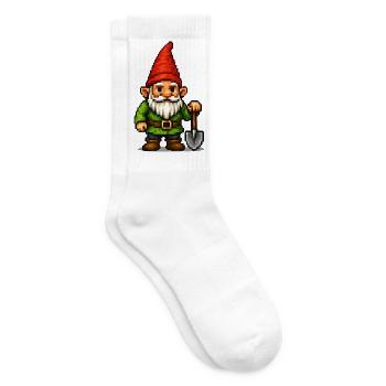 Pixel-Gnom mit Spitzhut - Tennissocken - Weiß - Rechts