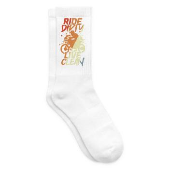 Fahre im Dreck aber lebe sauber - Tennissocken - Weiß - Rechts