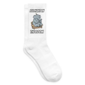 Elephant in the Room – Witzige buchstäbliche Idiom-Zeichentrickserie - Tennissocken - Weiß - Rechts