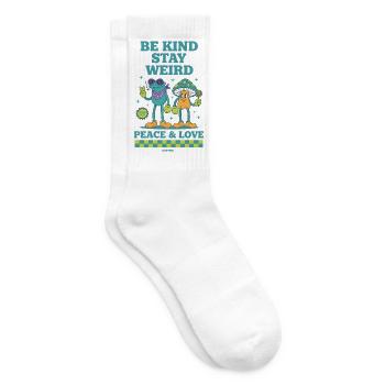 Trippy Festival Sei freundlich Bleib seltsam Frieden Liebe - Tennissocken - Weiß - Rechts