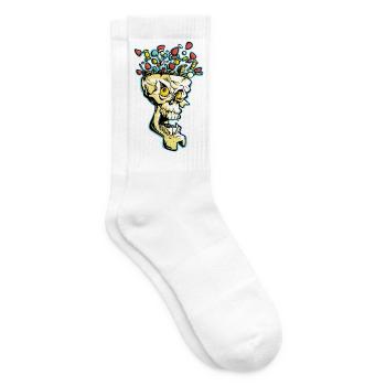 Explosiver Candy Skull - Tennissocken - Weiß - Rechts