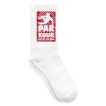 Parkour  Life on the Edge Freerunner Jump Design - Tennissocken - Weiß - Rechts