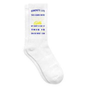 Beton Betonfertiger Betonmischer - Tennissocken - Weiß - Rechts