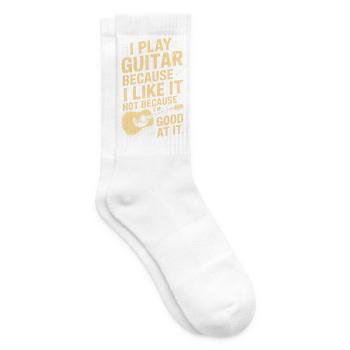 Ich spiele Gitarre, weil es mir gefällt, lustige Musik, Zitat. - Tennissocken - Weiß - Rechts